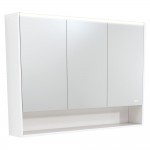 Fie LED Mirror Cabinet with Display Shelf & Matte White Side Panels 1200